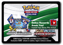 Pokemon TCG Online Sun and Moon Crimson Invasion Booster Pack Code