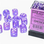 Borealis® 16mm d6 Purple/White Luminary™ Dice Block™ (12 Dice)