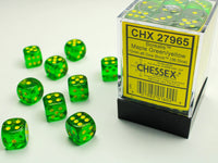 Borealis® 12mm d6 Maple Green/Yellow Dice Block™ (36 Dice)