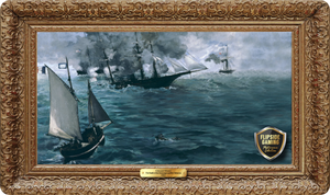The Battle of the Kearsarge and the Alabama (1864) Playmat - Édouard Manet Flipside Masterpiece Collection